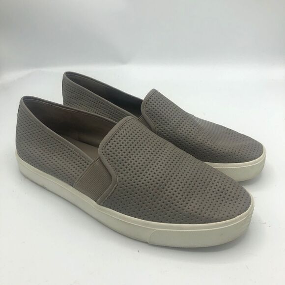 Vince. Blair Slip On Gray Sneakers Perforated 7.5 7 1/2 White Slides - Picture 4 of 7